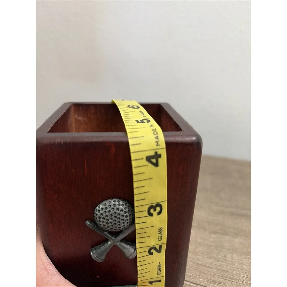 Desktop Wooden Golf Theme Pen Pencil Holder 4